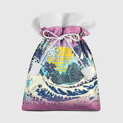 Мешок для подарков Штормовые океанские волны и пальмы, цвет: 3D-принт