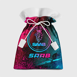 Мешок для подарков Saab - neon gradient, цвет: 3D-принт