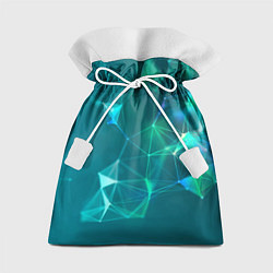 Мешок для подарков Геометрическая конструкция на бирюзовом фоне, цвет: 3D-принт