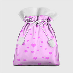 Мешок для подарков Сердечки розовые абстракция, цвет: 3D-принт