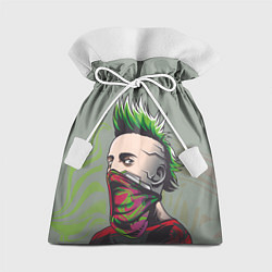 Мешок для подарков Панк с зелеными волосами, цвет: 3D-принт