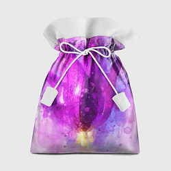 Мешок для подарков Сиреневый цветок акварелью, цвет: 3D-принт