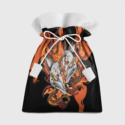 Мешок для подарков Огненная маска кицунэ, цвет: 3D-принт