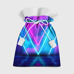Мешок для подарков Неоновые треугольники на горизонте, цвет: 3D-принт