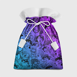 Мешок для подарков Ахегао красивый неон, цвет: 3D-принт