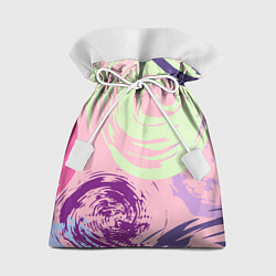 Мешок для подарков Розовый фон и разноцветные круги, цвет: 3D-принт