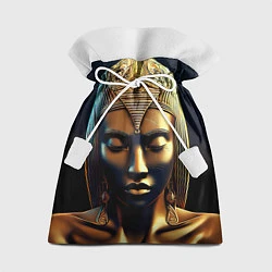Мешок для подарков Нейросеть - золотая статуя египетской царицы, цвет: 3D-принт