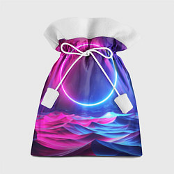 Мешок для подарков Круг и разноцветные кристаллы - vaporwave, цвет: 3D-принт
