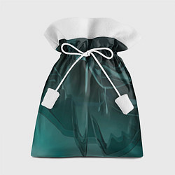 Мешок для подарков Волнообразные тёмно-зелёные линии, цвет: 3D-принт