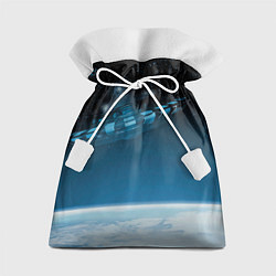 Мешок для подарков Космический корабль в космосе над планетой, цвет: 3D-принт