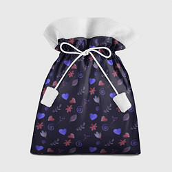 Мешок для подарков Паттерн с сердечками и цветами, цвет: 3D-принт
