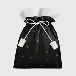 Мешок для подарков Четырехлистный клевер на черном фоне, цвет: 3D-принт