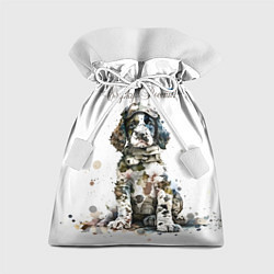 Мешок для подарков Щенок в военном камуфляже, цвет: 3D-принт