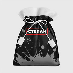 Мешок для подарков Степан - в красной рамке на темном, цвет: 3D-принт