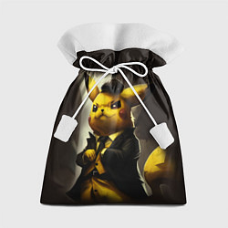 Мешок для подарков Пикачу в строгом костюме, цвет: 3D-принт