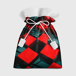 Мешок для подарков Кубы геометрии красный и чёрный, цвет: 3D-принт