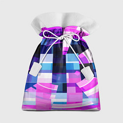 Мешок для подарков Розовые фигуры и глитчи, цвет: 3D-принт