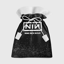 Мешок для подарков Nine Inch Nails с потертостями на темном фоне, цвет: 3D-принт