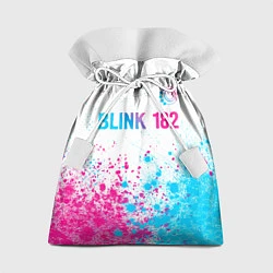 Мешок для подарков Blink 182 neon gradient style: символ сверху, цвет: 3D-принт