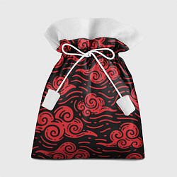 Мешок для подарков Японский орнамент - красные облака, цвет: 3D-принт