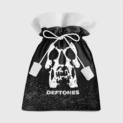 Мешок для подарков Deftones с потертостями на темном фоне, цвет: 3D-принт