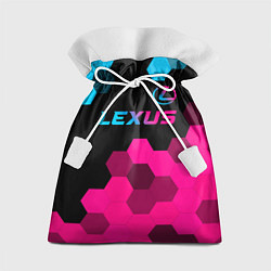 Мешок для подарков Lexus - neon gradient: символ сверху, цвет: 3D-принт