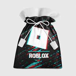 Мешок для подарков Roblox в стиле glitch и баги графики на темном фон, цвет: 3D-принт