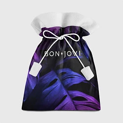 Мешок для подарков Bon Jovi neon monstera, цвет: 3D-принт