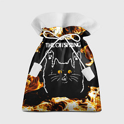 Мешок для подарков The Offspring рок кот и огонь, цвет: 3D-принт
