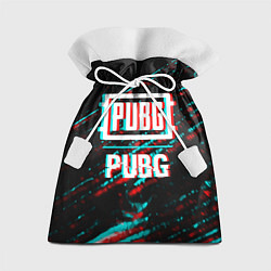 Подарочный мешок PUBG в стиле glitch и баги графики на темном фоне