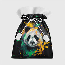 Мешок для подарков Панда в желтом и зеленом - нейронная сеть, цвет: 3D-принт