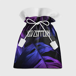 Мешок для подарков Led Zeppelin neon monstera, цвет: 3D-принт