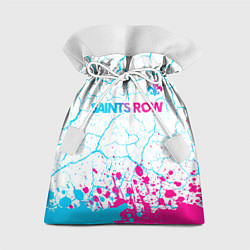 Мешок для подарков Saints Row neon gradient style: символ сверху, цвет: 3D-принт