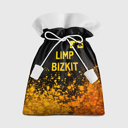 Мешок для подарков Limp Bizkit - gold gradient: символ сверху, цвет: 3D-принт