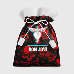 Мешок для подарков Bon Jovi rock glitch, цвет: 3D-принт