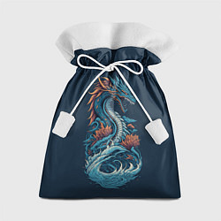 Мешок для подарков Синий дракон от нейросети, цвет: 3D-принт