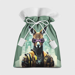 Мешок для подарков Cool kangaroo - cyberpunk, цвет: 3D-принт