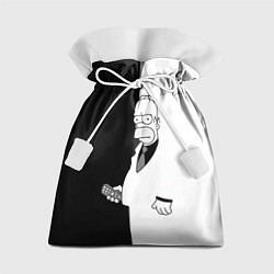 Мешок для подарков Homer Simpson - black and white, цвет: 3D-принт