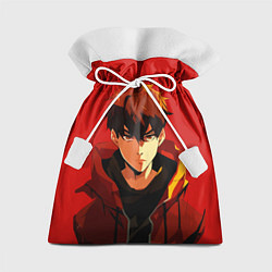 Мешок для подарков Аниме парень на красном фоне, цвет: 3D-принт