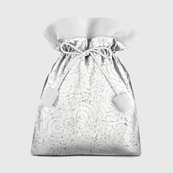 Мешок для подарков Хаотичная черно-белая рябь - узор Хуф и Ся, цвет: 3D-принт