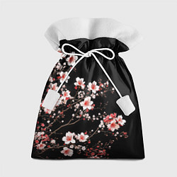Мешок для подарков Цветущая сакура - белые и красные, цвет: 3D-принт