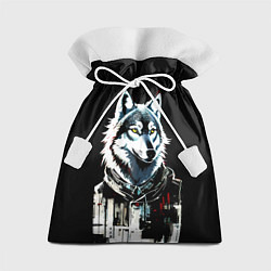 Мешок для подарков Волк - графика, цвет: 3D-принт