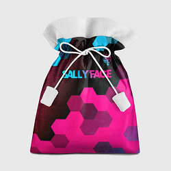 Мешок для подарков Sally Face - neon gradient: символ сверху, цвет: 3D-принт