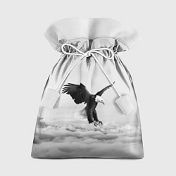 Мешок для подарков Орёл в облаках черно-белый, цвет: 3D-принт