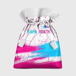 Мешок для подарков Papa Roach neon gradient style: символ сверху, цвет: 3D-принт