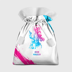 Мешок для подарков Iron Maiden neon gradient style, цвет: 3D-принт