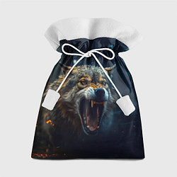 Мешок для подарков Волк рассвет, цвет: 3D-принт