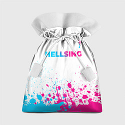 Мешок для подарков Hellsing neon gradient style: символ сверху, цвет: 3D-принт