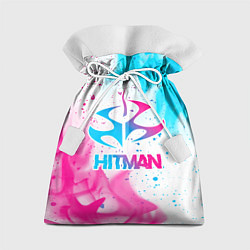 Мешок для подарков Hitman neon gradient style, цвет: 3D-принт