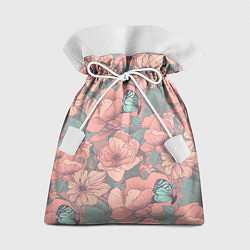 Мешок для подарков Паттерн с бабочками и цветами, цвет: 3D-принт